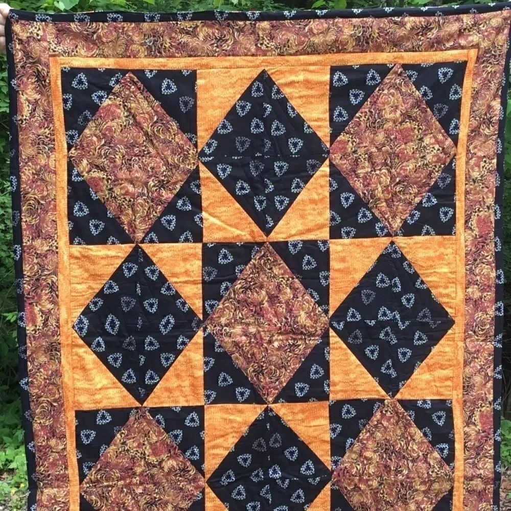 NWT HandCrafted Fall Color Quilt